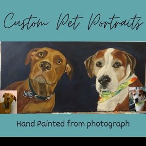 CUSTOM PET Portrait from Photo, Christmas Birthday Gift, Customized Dog Cat.
